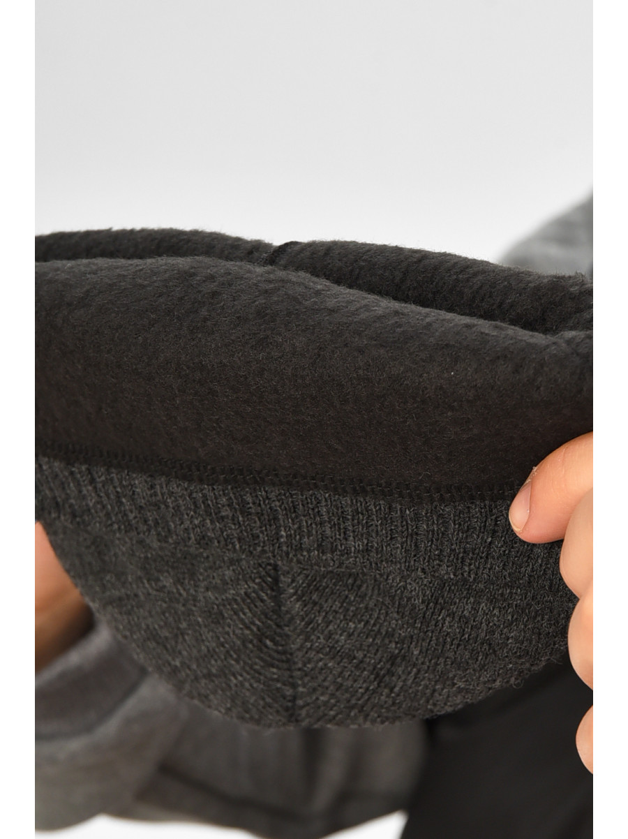 Шапка мужская на флисе серого цвета 208578C