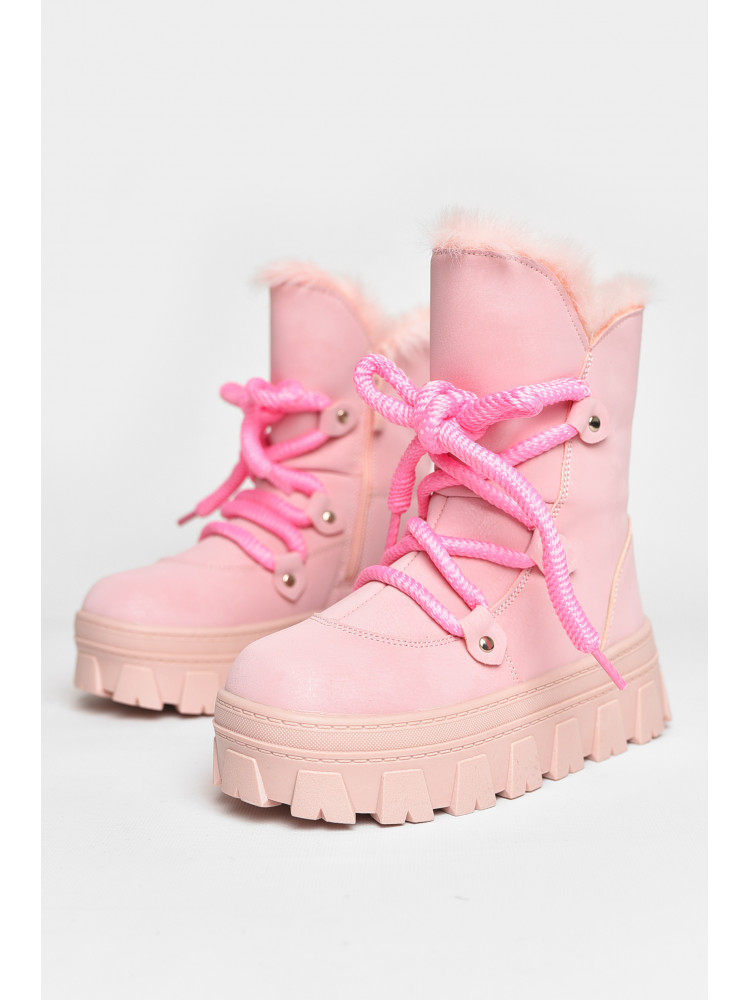 Черевики дитячі для дівчинки світло-рожевого кольору зимові F50938-B 208581C