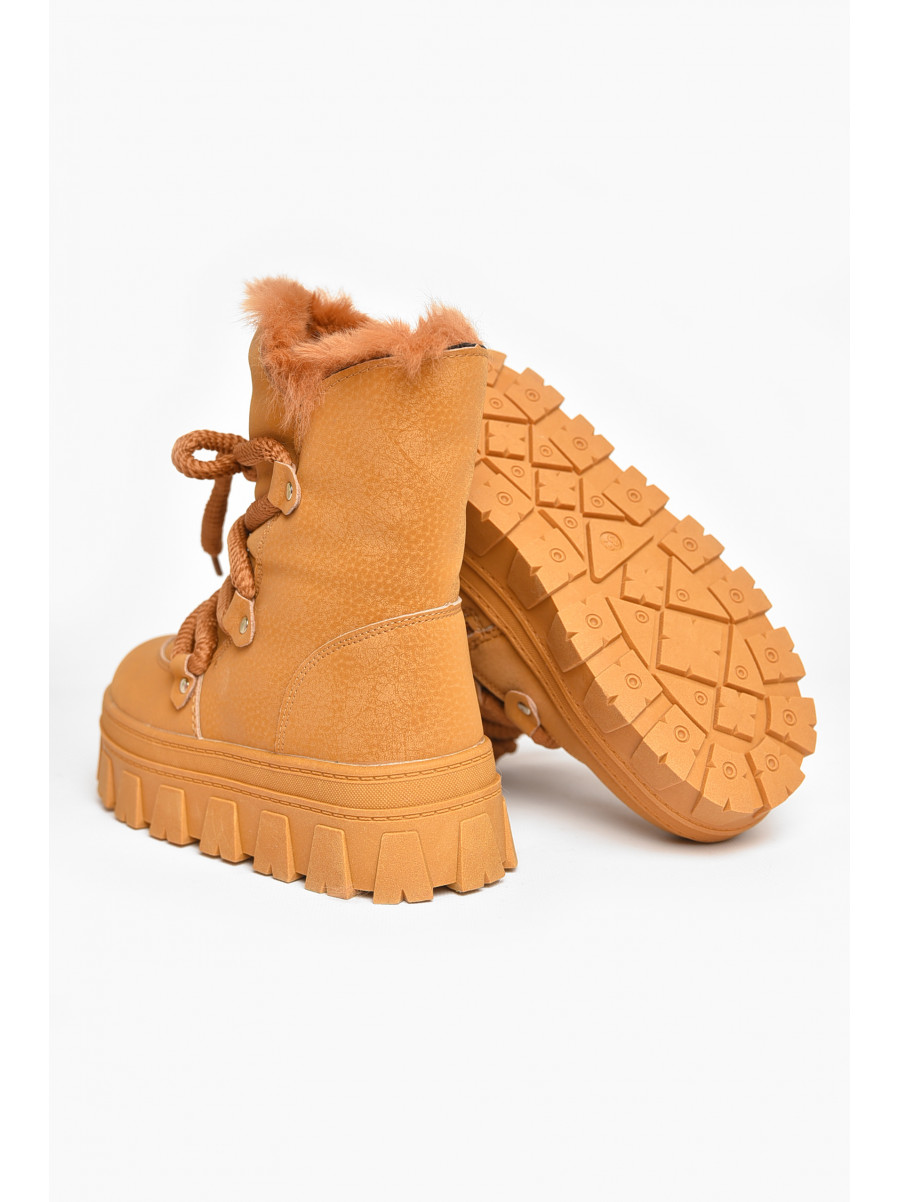 Черевики дитячі для дівчинки світло-коричневого кольору зимові F50938-D 208583C