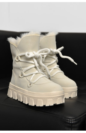 Черевики дитячі для дівчинки білого кольору зимові F50938-A 208584C Черевики дитячі для дівчинки білого кольору зимові F50938-A 208584C