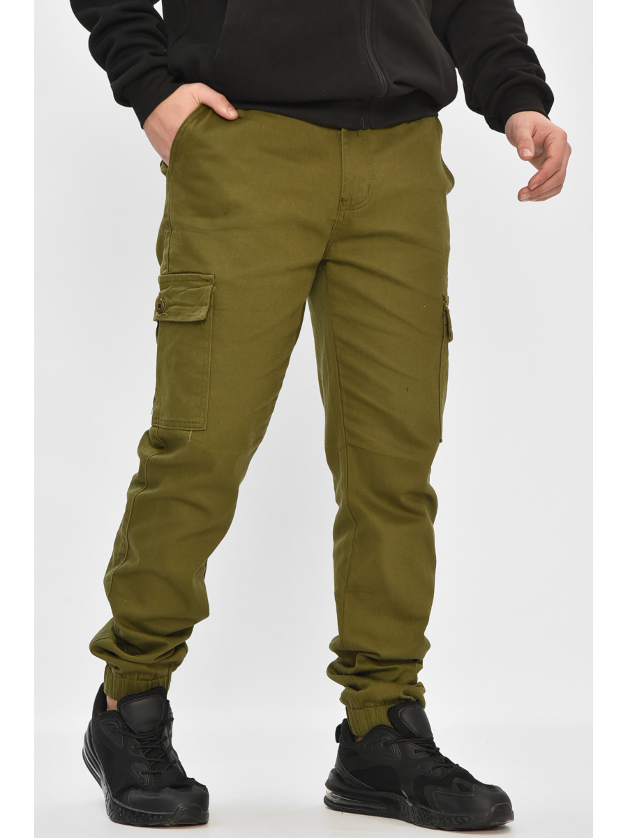 Джинсы мужские однотонные цвета хаки RT8078 208585C