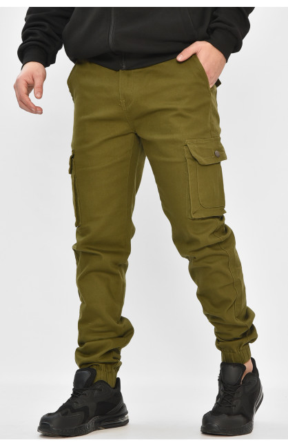 Джинсы мужские однотонные цвета хаки RT8075 208587C