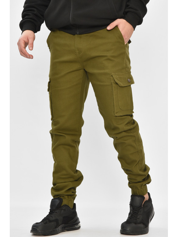 Джинсы мужские однотонные цвета хаки RT8075 208587C