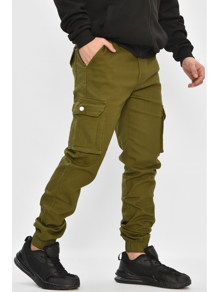 Джинсы мужские однотонные цвета хаки RT8075 208587C