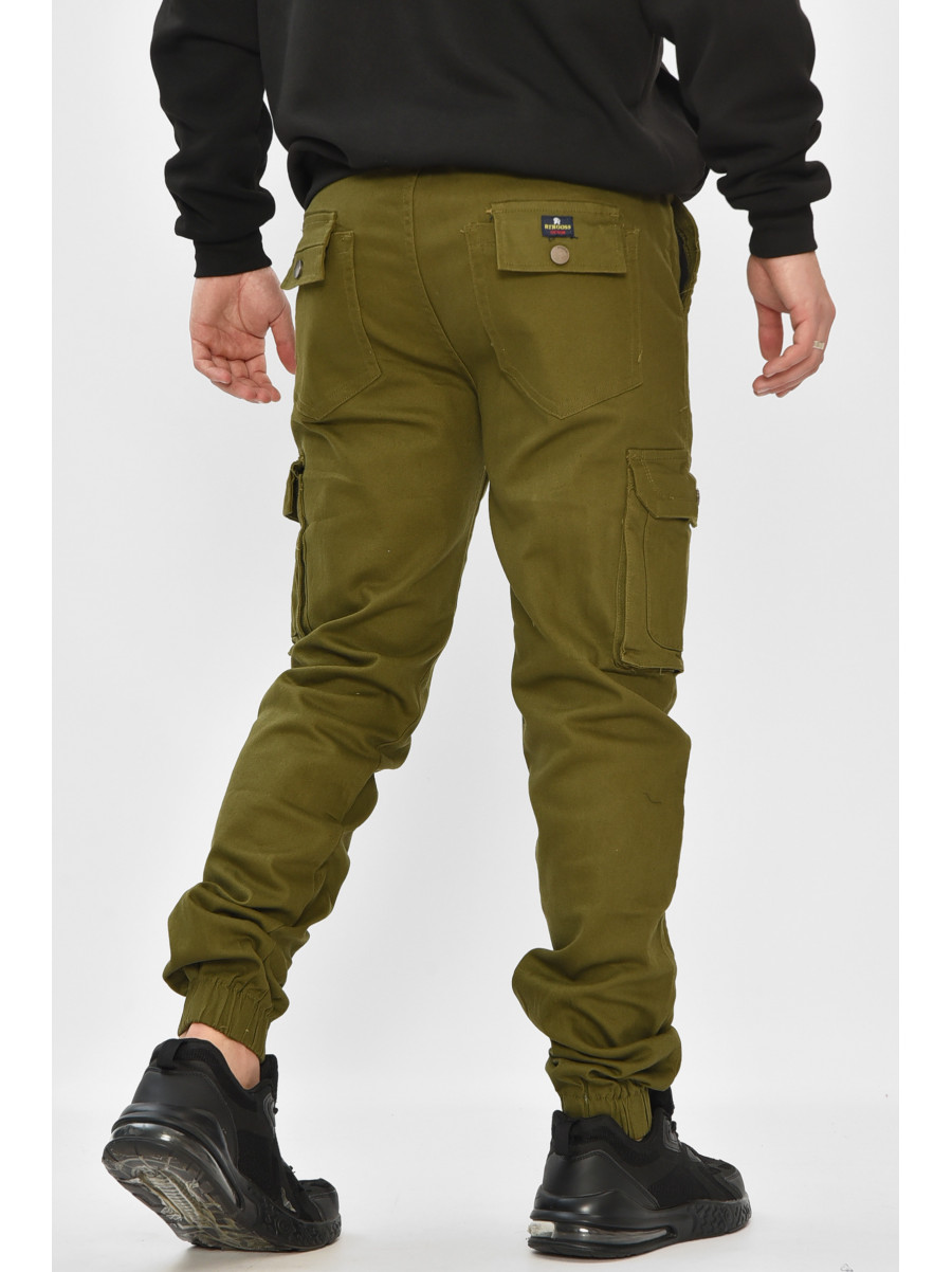 Джинсы мужские однотонные цвета хаки RT8075 208587C