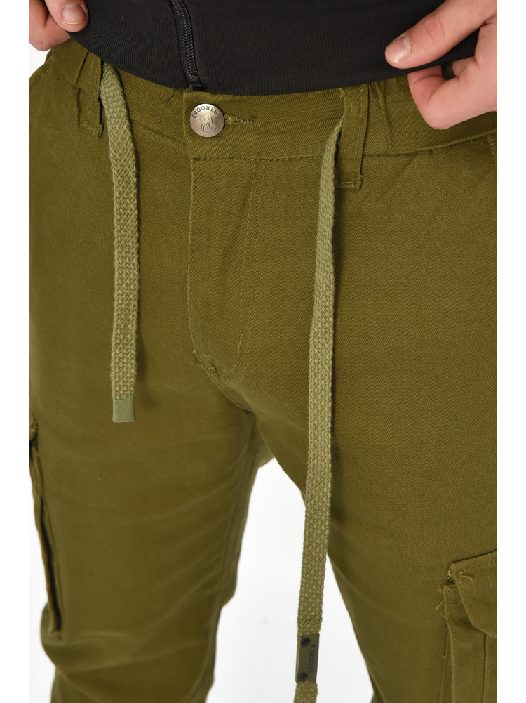 Джинсы мужские однотонные цвета хаки RT8075 208587C