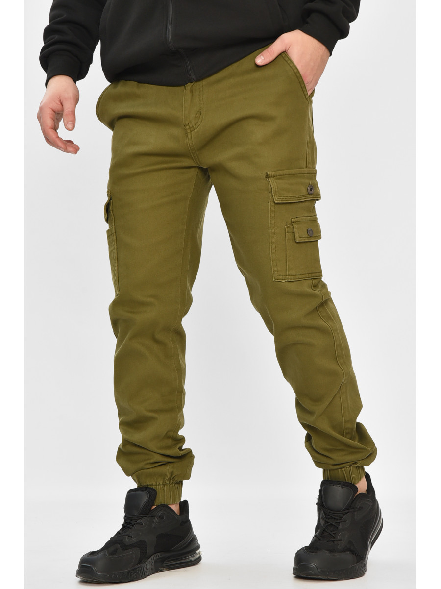 Джинсы мужские однотонные цвета хаки RT8076 208588C