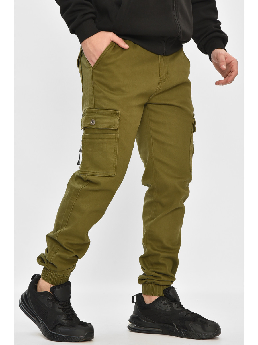 Джинсы мужские однотонные цвета хаки RT8076 208588C