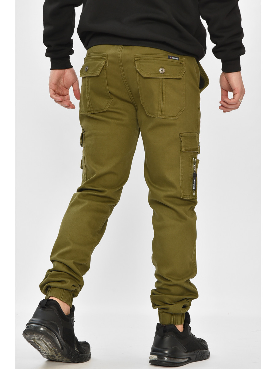 Джинсы мужские однотонные цвета хаки RT8076 208588C