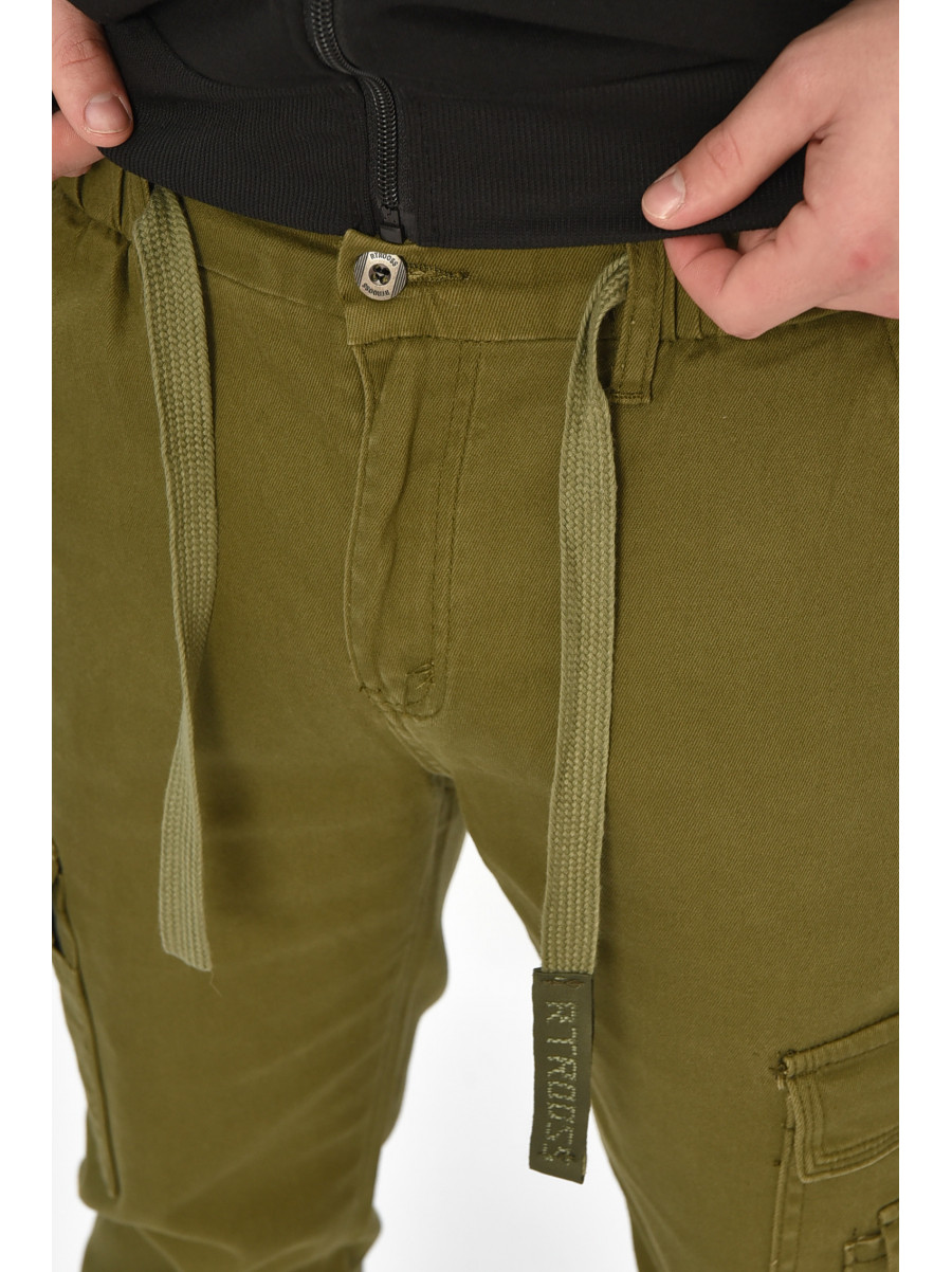 Джинсы мужские однотонные цвета хаки RT8076 208588C