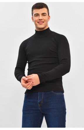 Гольф мужской однотонный на флисе черного цвета 34336 208589C