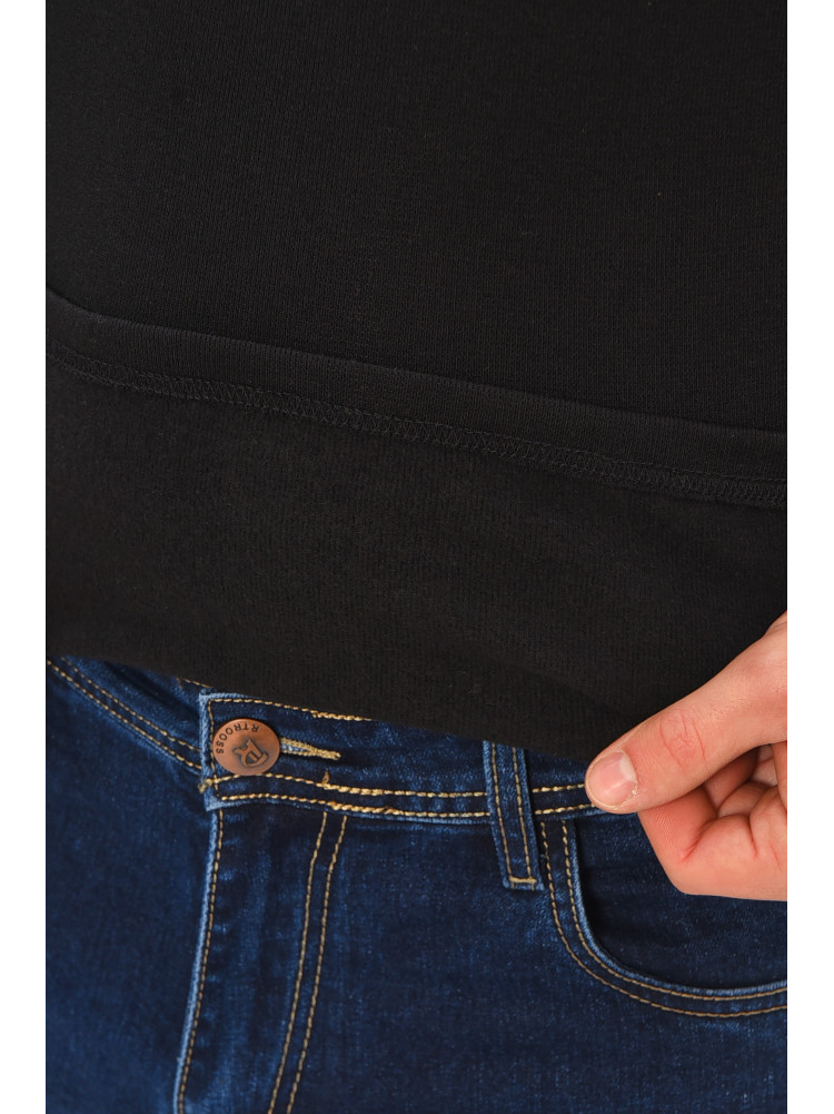 Гольф мужской однотонный на флисе черного цвета 34336 208589C