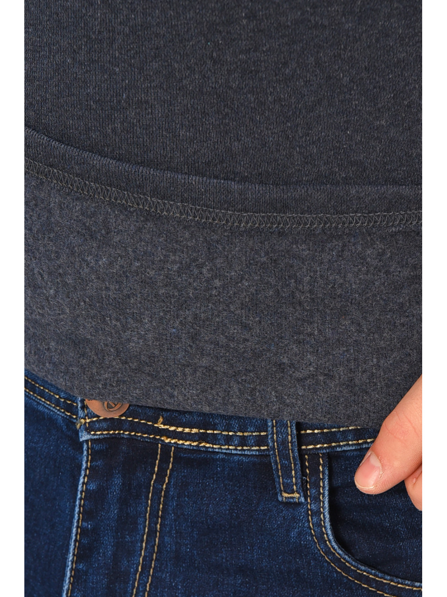 Гольф мужской однотонный на флисе тёмно-синего цвета 34336 208591C