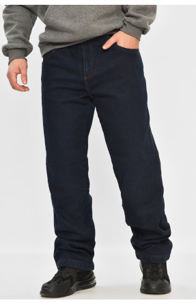 Джинсы мужские полубатальные на флисе тёмно-синего цвета 208594C