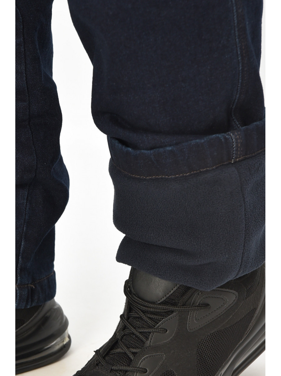 Джинсы мужские полубатальные на флисе тёмно-синего цвета 3479832 208595C