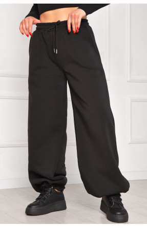 Спортивні жіночі штани на флісі чорного кольору 1835 208602C