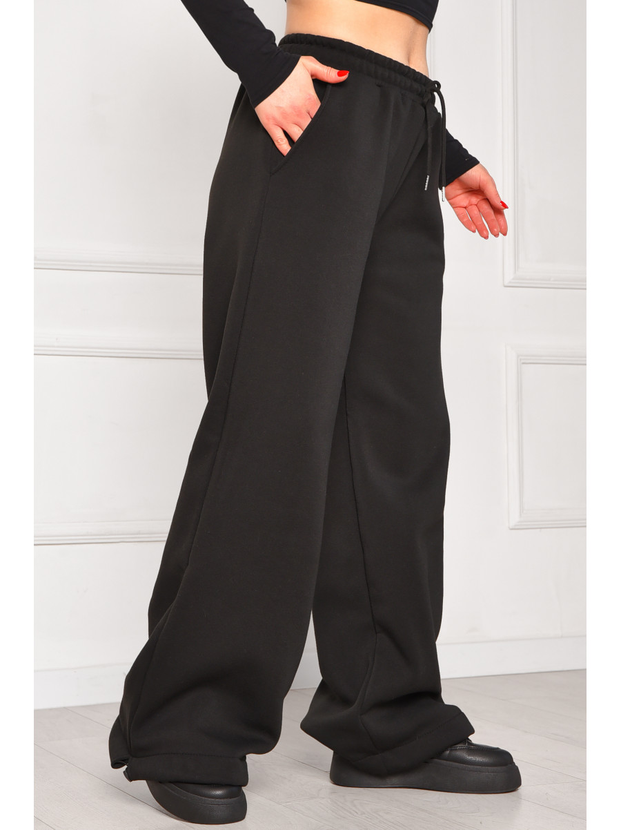 Спортивні жіночі штани на флісі чорного кольору 1835 208602C