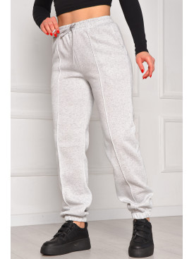 Спортивні жіночі штани на флісі сірого кольору 350 208606C