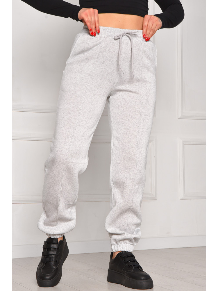 Спортивные штаны женские на флисе серого цвета 350 208606C