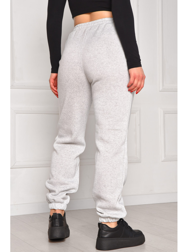 Спортивные штаны женские на флисе серого цвета 350 208606C