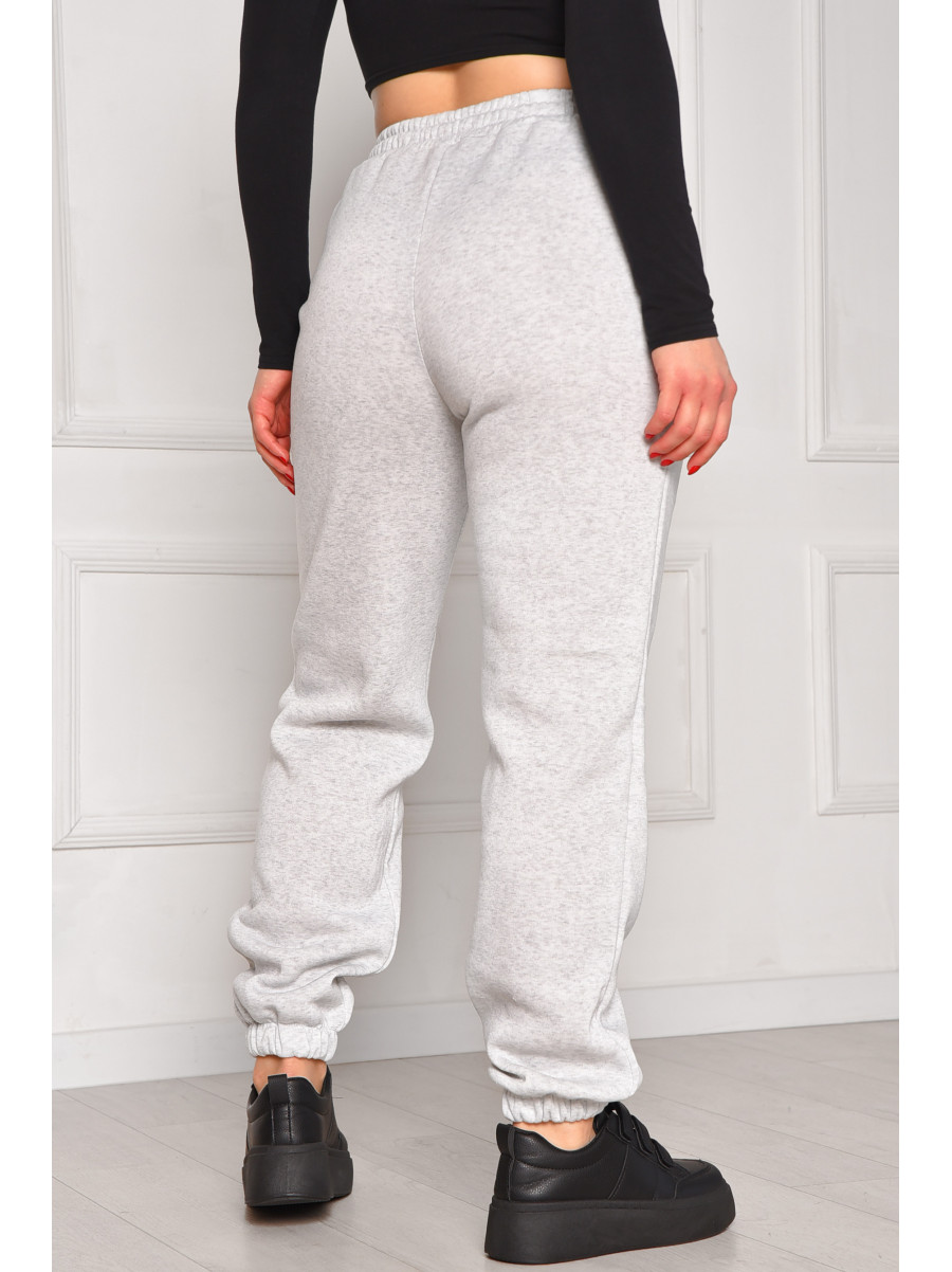 Спортивные штаны женские на флисе серого цвета 350 208606C
