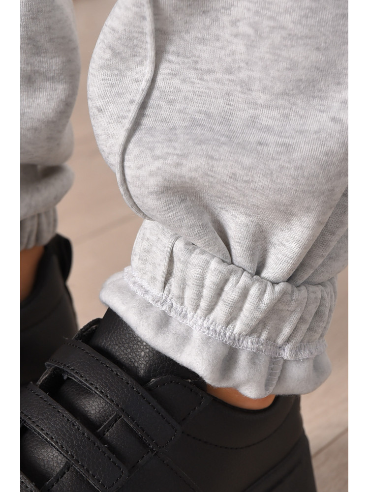 Спортивные штаны женские на флисе серого цвета 350 208606C