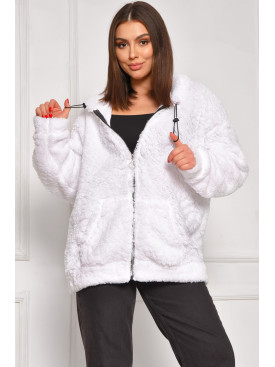 Кофта жіноча однотонна тедді білого кольору 1514 208607C
