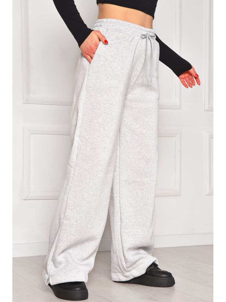 Спортивные штаны женские на флисе светло-серого цвета 1835 208608C