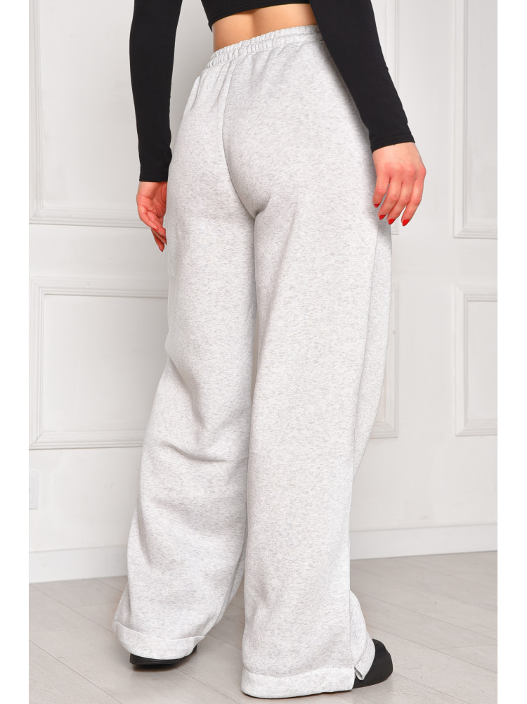 Спортивные штаны женские на флисе светло-серого цвета 1835 208608C