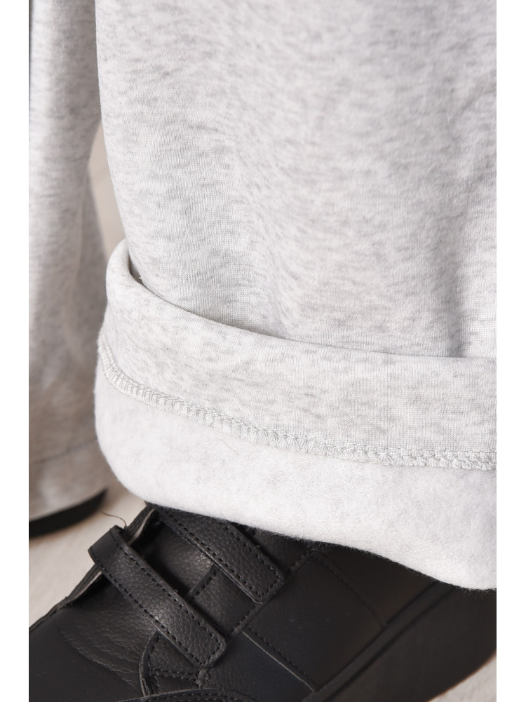 Спортивные штаны женские на флисе светло-серого цвета 1835 208608C