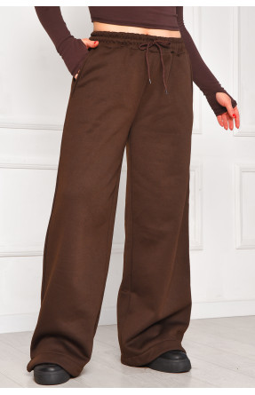 Спортивні штани жіночі на флісі шоколадного кольору 1835 208609C