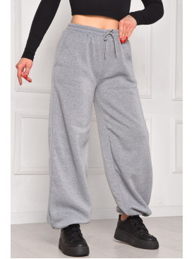 Спортивні штани жіночі на флісі темно-сірого кольору 1835 208610C