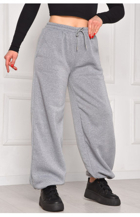 Спортивні штани жіночі на флісі темно-сірого кольору 1835 208610C