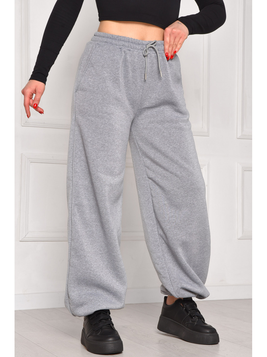 Спортивні штани жіночі на флісі темно-сірого кольору 1835 208610C