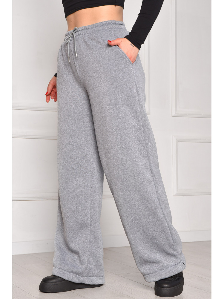 Спортивні штани жіночі на флісі темно-сірого кольору 1835 208610C