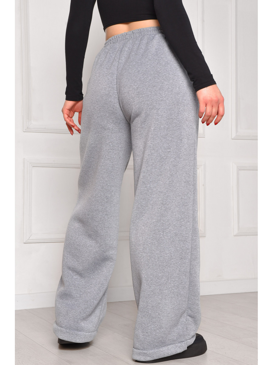 Спортивні штани жіночі на флісі темно-сірого кольору 1835 208610C