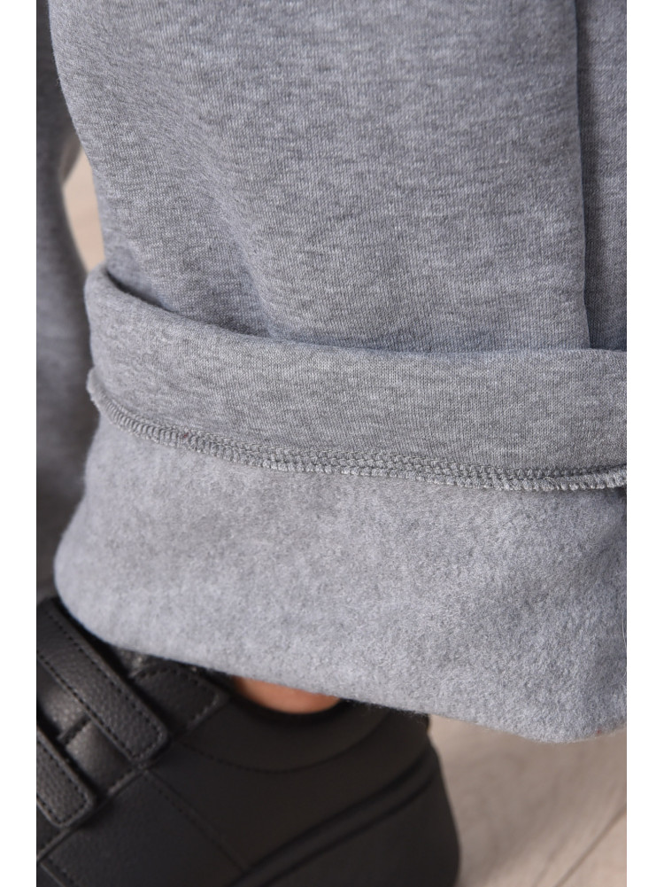 Спортивні штани жіночі на флісі темно-сірого кольору 1835 208610C