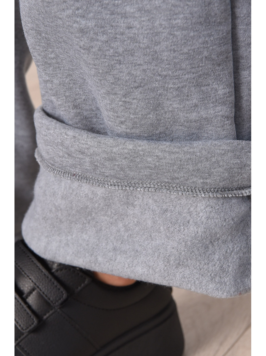 Спортивні штани жіночі на флісі темно-сірого кольору 1835 208610C