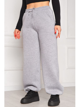 Спортивные штаны женские на флисе серого цвета 1835 208611C