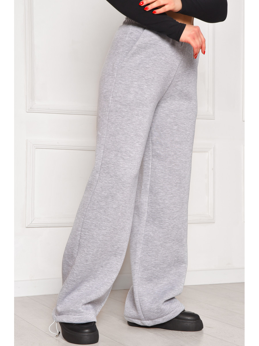 Спортивные штаны женские на флисе серого цвета 1835 208611C