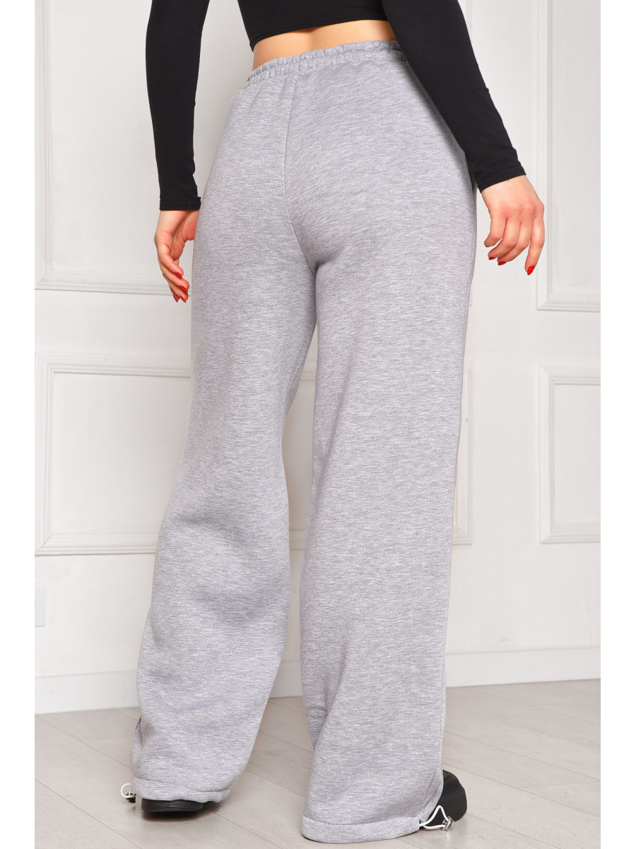 Спортивные штаны женские на флисе серого цвета 1835 208611C
