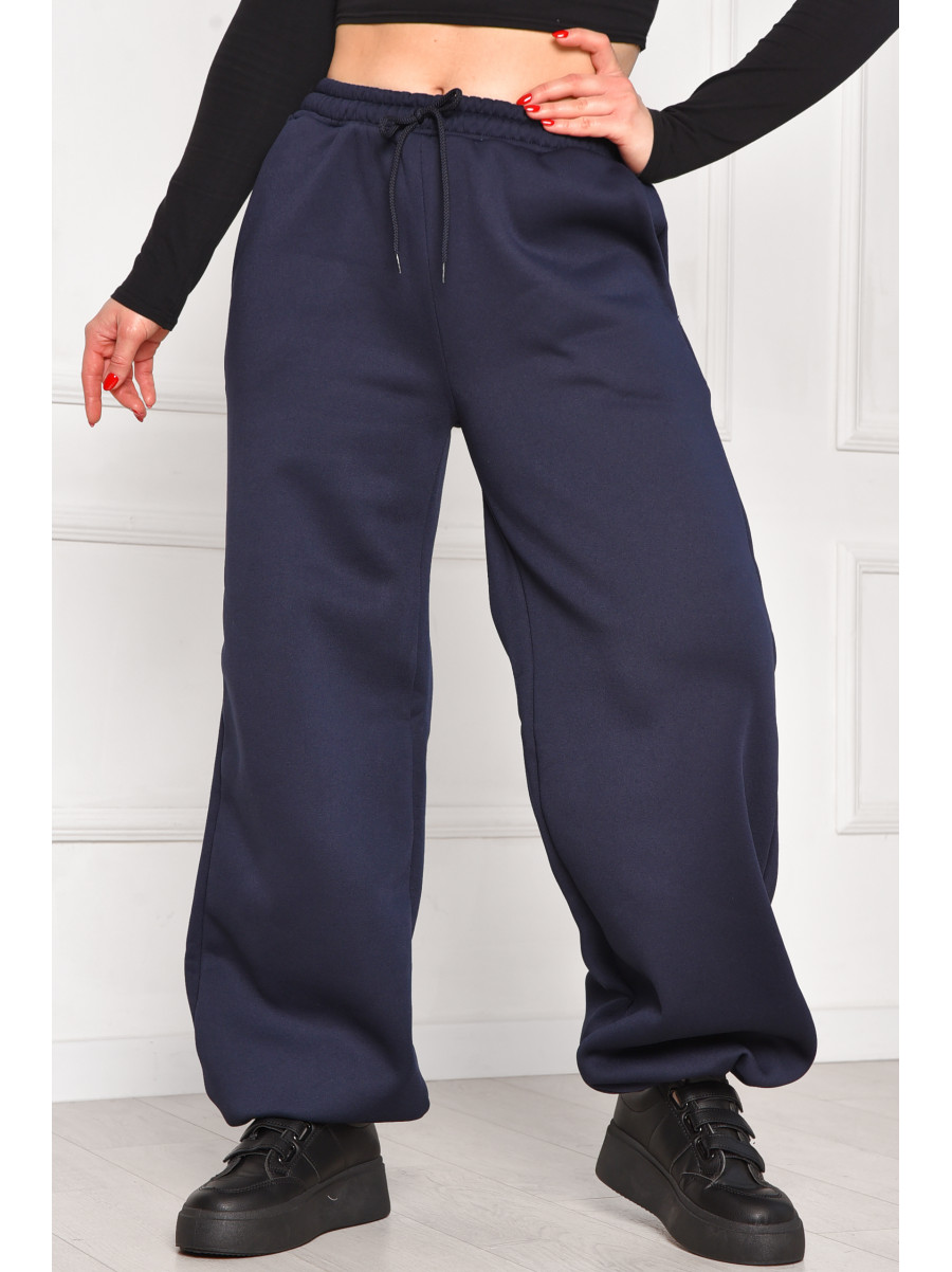 Спортивні жіночі штани на флісі темно-синього кольору 1835 208612C