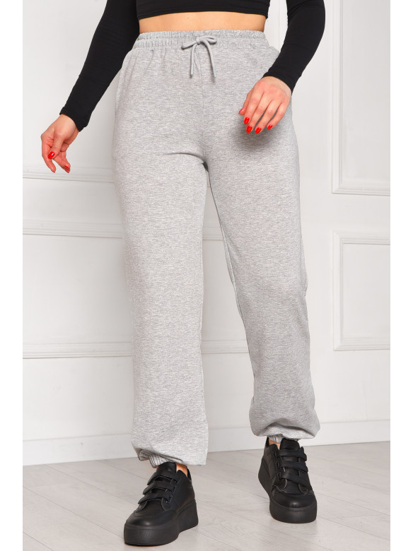 Спортивные штаны женские однотонные тёмно-серого цвета 448 208613C