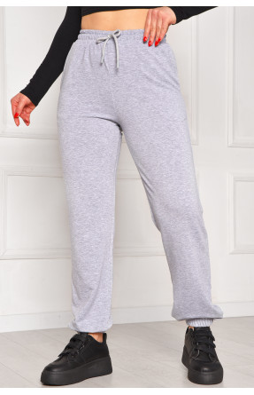 Спортивные штаны женские однотонные серого цвета 448 208614C