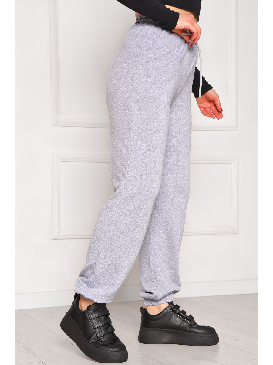 Спортивные штаны женские однотонные серого цвета 448 208614C