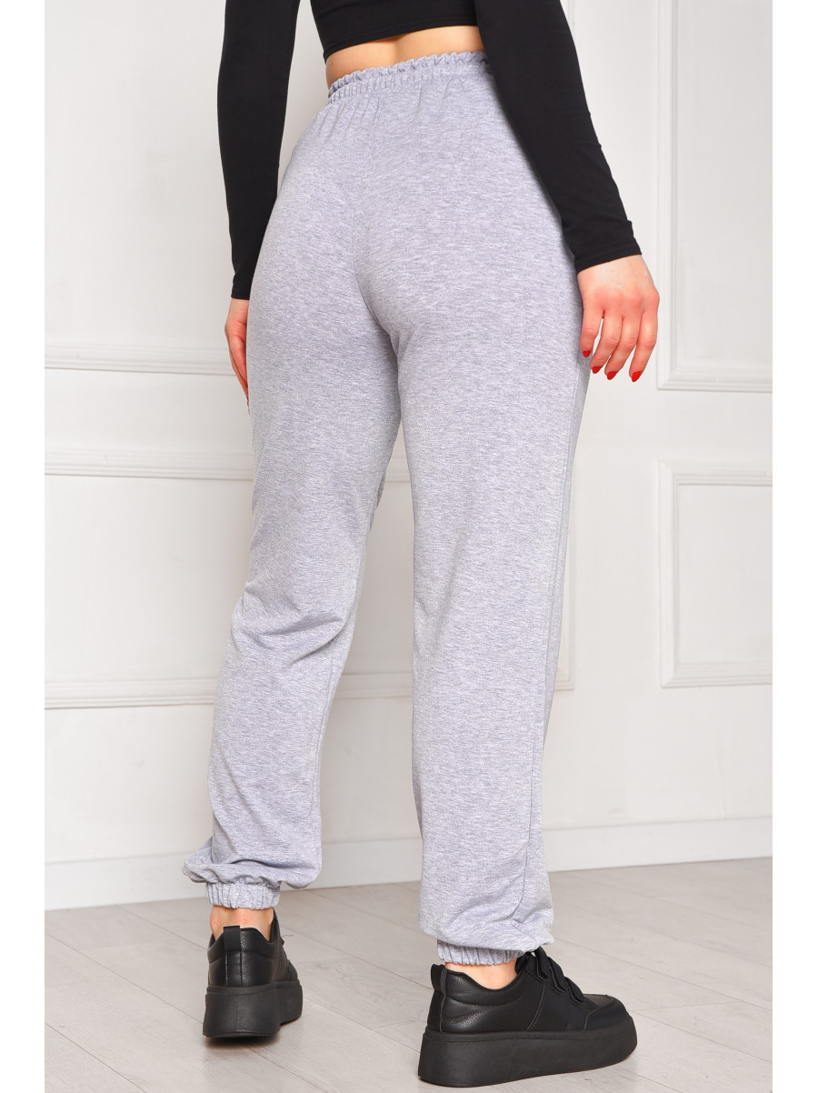 Спортивные штаны женские однотонные серого цвета 448 208614C
