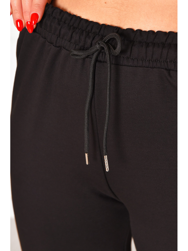 Спортивные штаны женские однотонные черного цвета 448 208615C