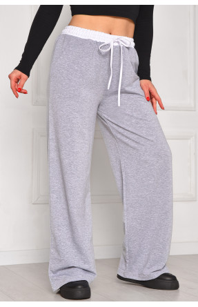 Спортивные штаны женские однотонные светло-серого цвета 7129 208616C
