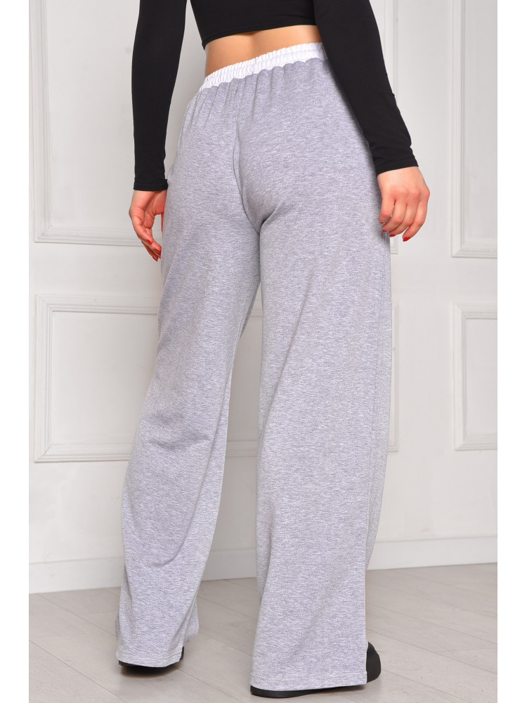 Спортивные штаны женские однотонные светло-серого цвета 7129 208616C