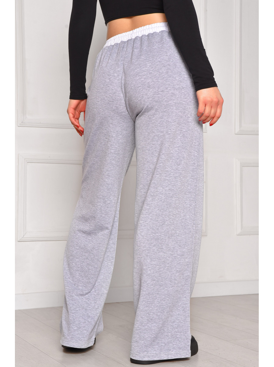 Спортивные штаны женские однотонные светло-серого цвета 7129 208616C